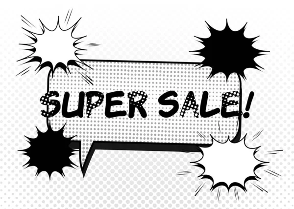 Super Venda publicidade conceito de quadrinhos —  Vetores de Stock