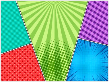 Komik renkli kompozisyon