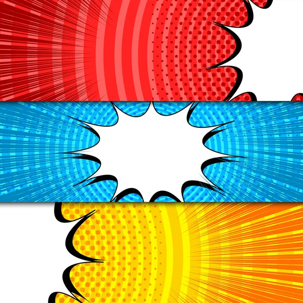 Banderas horizontales brillantes cómicas — Vector de stock