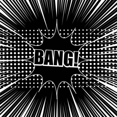 Komik patlayıcı monokrom konsepti