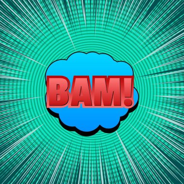 Çizgi roman kırmızı bam ifade kavramı