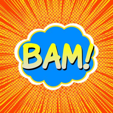 Komik patlayıcı parlak konsept