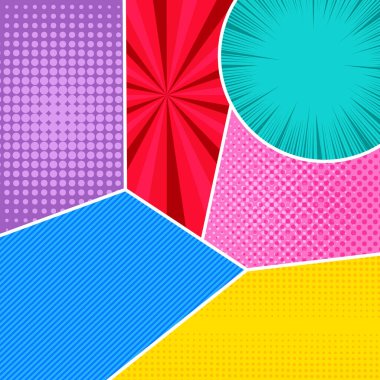 Komik renkli kompozisyon