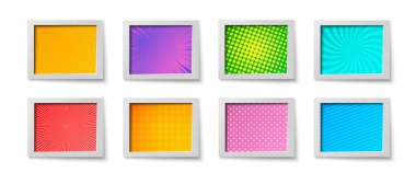 Çizgi roman dikdörtgen renkli çerçeveler bileşimi