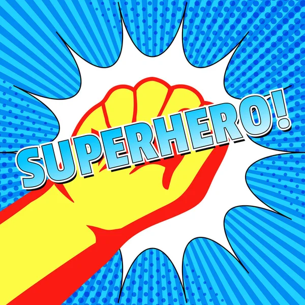 Comic superman concepto brillante — Vector de stock