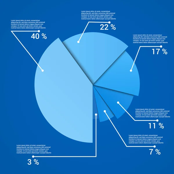 Konzept der blauen Statistik-Infografik — Stockvektor