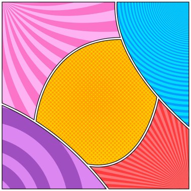 Komik renkli çerçeve bileşimi