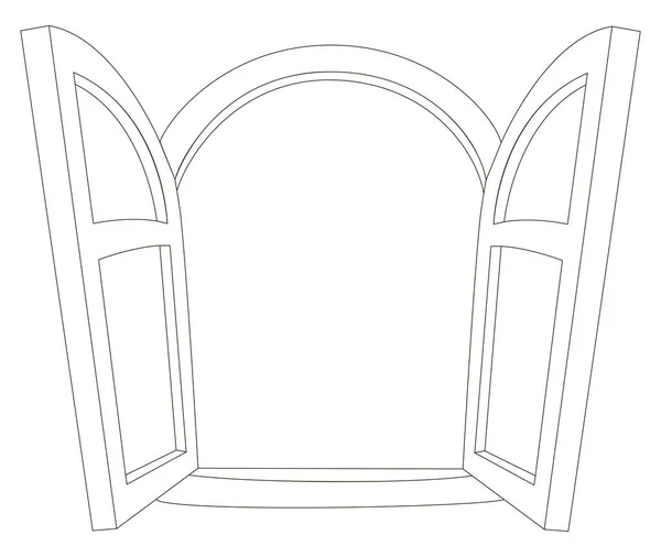 The open simple window — Stock Vector