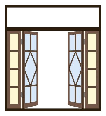 Açık ahşap pencere 