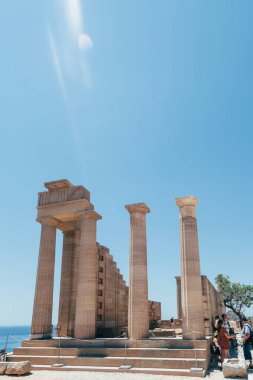 Lindos. Akropolis. Athena Lindia Dor Tapınağı. Temmuz 2016