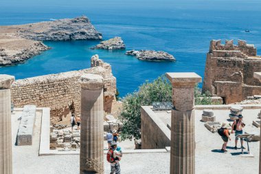 Lindos. Akropolis. Propylaea merdiven. Temmuz 2016