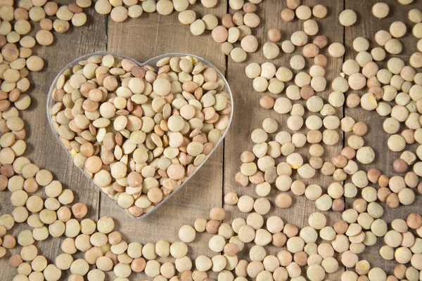 Lentils and beans heart - Lens culinaris — Stock Photo, Image