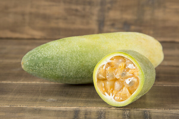 Curuba tropical fruit - Passiflora tripartite