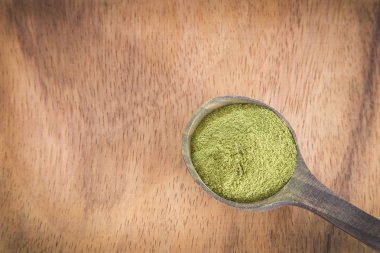 Ahşap arka plan (Moringa oleifera Moringa toz)