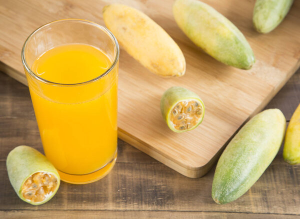 Curuba tropical fruit - Passiflora tripartite