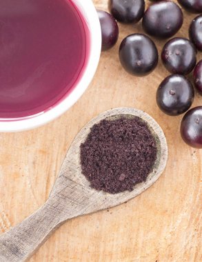 Toz, meyve ve meyve suyu Acai (Euterpe oleracea)