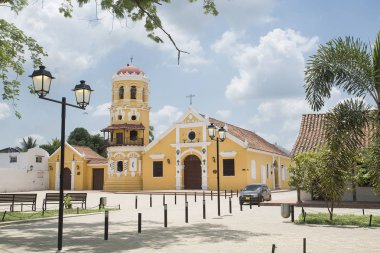 Santa Cruz de Mompox, Bolvar / Colombia - March 19, 2017. Beautiful church of Santa Brbara clipart