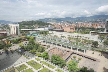 Medelln, Antioquia / Kolombiya - 31 Mayıs 2017. Şehir görüntüsü. Özgürlük Meydanı.