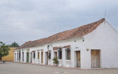 Santa cruz de Mompox, Bolvar / Kolombiya - 19 Şubat 2017. Santa Barbara Meydanı