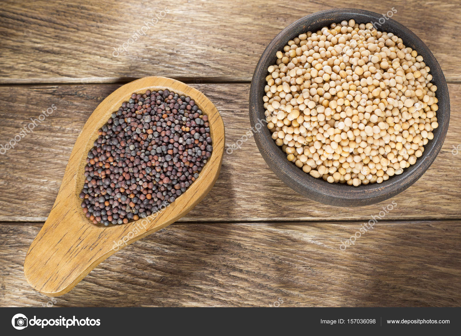 Graines De Jaune Et Noir Moutarde Photographie