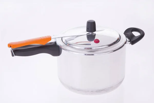 High pressure aluminum cooking pot with safety cover — Stock Photo, Image