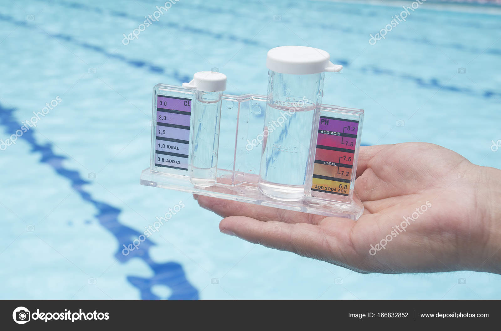 Measurement of pH and chlorine in swimming pools Stock Photo by ©Luisecheverriurrea 166832852