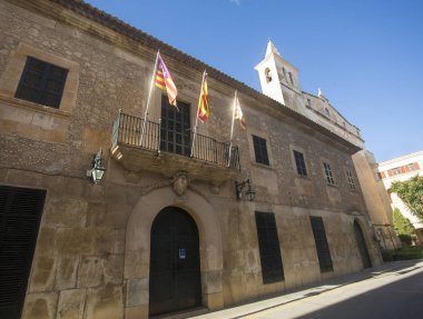 Manacor, Palma de Mallorca / İspanya - 7 Ekim 2017. Manacor Belediye Binası. Bir İspanyol Belediyesi