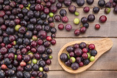 Farklı arka planlar (Vaccinium meridionale üzerinde yabani üzüm meyve)