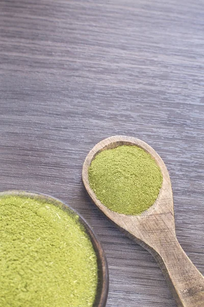 Fából Készült Asztal Moringa Oleifera Moringa Por — Stock Fotó