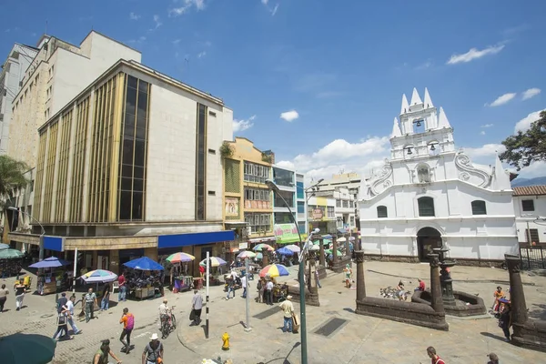 Medellin Antioquia Colombia August 2017 Church Veracruz Unique Church Colonial — Stock Photo, Image