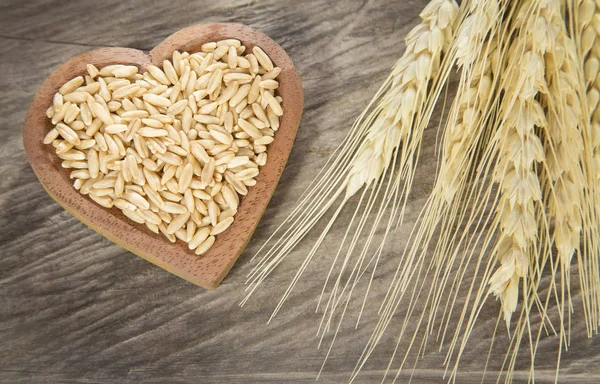 Granos Avena Sobre Fondo Madera Avena Sativa — Foto de Stock