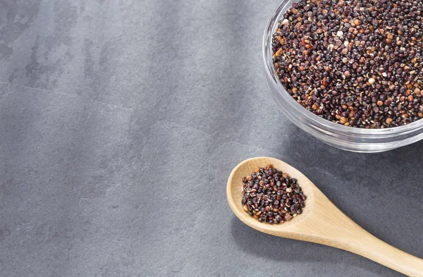 Svart Quinoa Glasbehållaren För Chenopodium Quinoa — Stockfoto