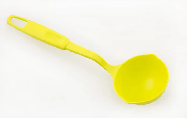Plastic Spoon White Background — Stock Photo, Image