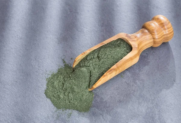 Espirulina Polvo Cuchara Espirulina — Foto de Stock