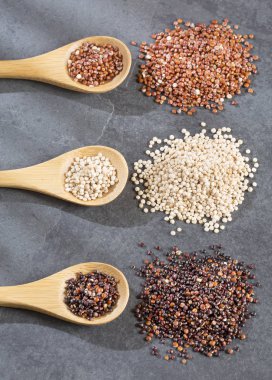 Beyaz, kırmızı ve siyah quinoa - Chenopodium quinoa tohumları
