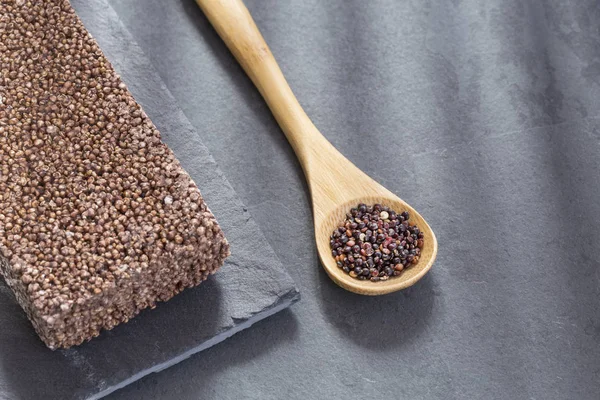Siyah Quinoa Chenopodium Quinoa Tohumlar Tahıl Bar — Stok fotoğraf