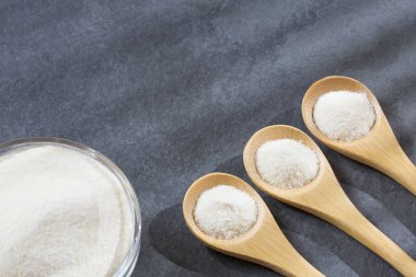Kollajen protein tozu. Üstten Görünüm - hidrolize
