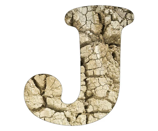 Буква J - Засушливость земли . — стоковое фото