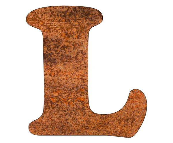Letter L with rusty metal background. — Stock Photo, Image
