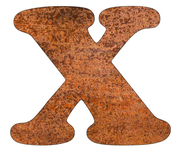 Buchstabe X mit rostigem Metallhintergrund. — Stockfoto