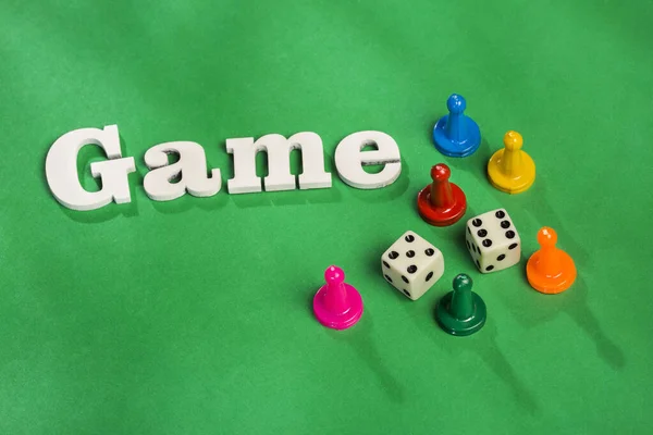 Coloridas piezas del juego - Frase juego en letras de madera, frase, palabra, título , — Foto de Stock
