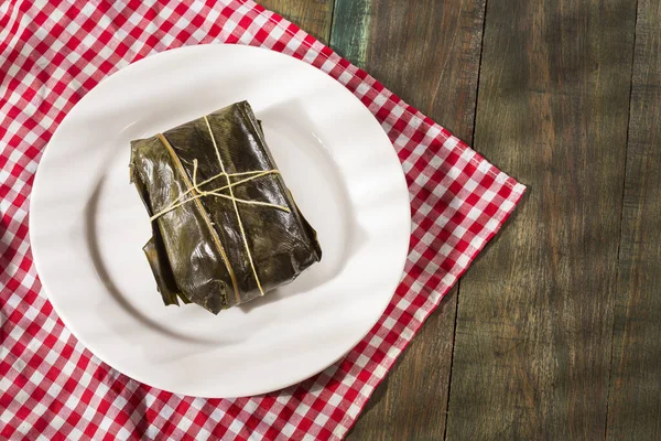Tamal, traditional Colombian food - Top view