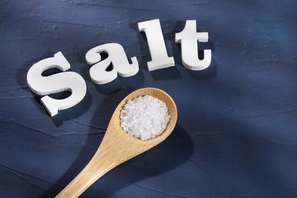 Sea Salt Wooden Spoon — Stock Photo, Image