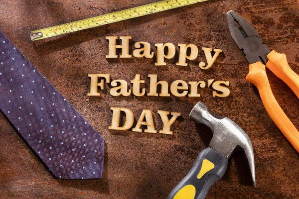 Happy fathers day lettering and tool