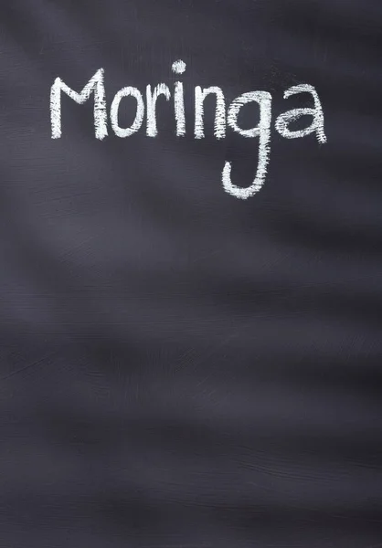 Moringa Oleifera Moringa Krétával Írt Rusztikus Háttér — Stock Fotó
