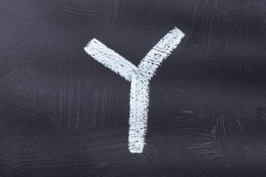 Y harfi - El çizimi alfabe yazı tipi