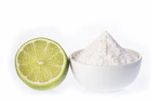 Jugo Limón Mezclado Con Bicarbonato Sodio Remedio Simple Que Aporta — Foto de Stock