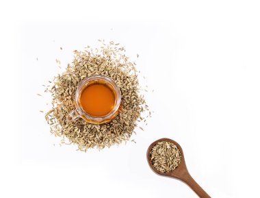 Foeniculum vulgare - Bitkisel çay rezene çayı ve kurutulmuş rezene tohumu