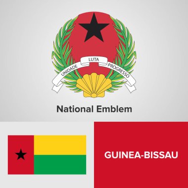 Guinea Bissau National Emblem and flag  clipart