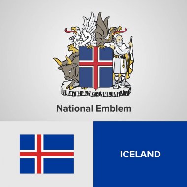 İzlanda milli amblemi ve bayrak 